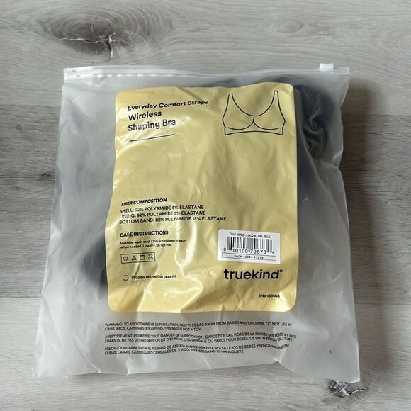 Truekind Everyday Comfort Straps Wireless Shaping Bra Black 2XL NWT in packaging - Picture 7 of 7